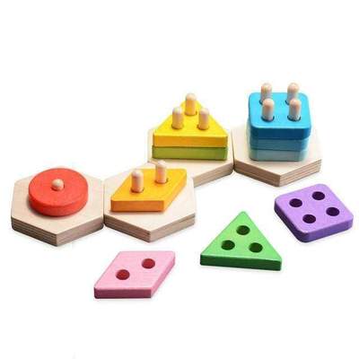 Montessori Wooden Shape Stacking Puzzle