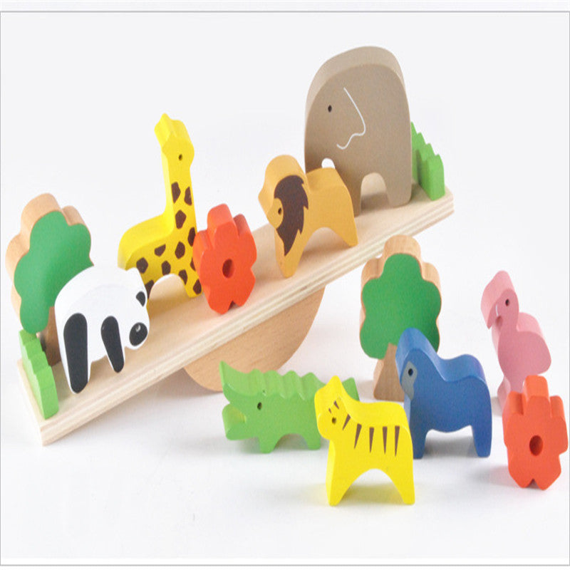 Forest Animals Wooden Balance Beam