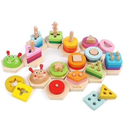 Montessori Wooden Shape Stacking Puzzle