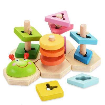 Montessori Wooden Shape Stacking Puzzle