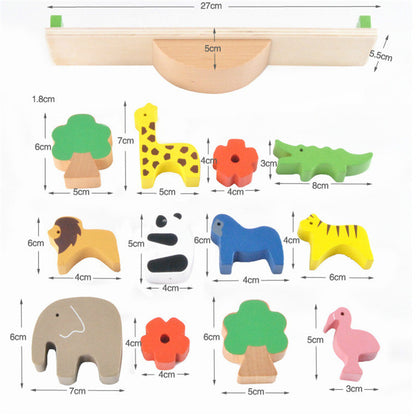 Forest Animals Wooden Balance Beam