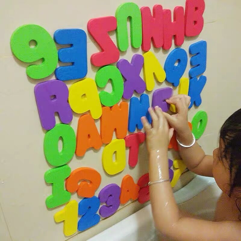 Numbers and letters stickers Bath toys