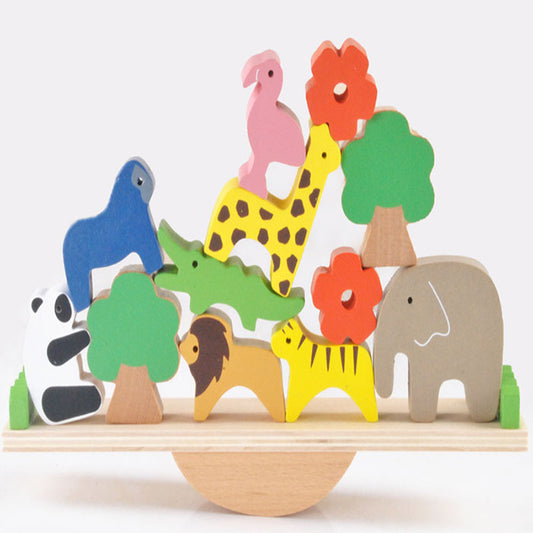 Forest Animals Wooden Balance Beam