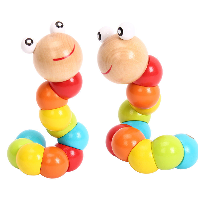 Fun Wooden Twisted Worm Toy