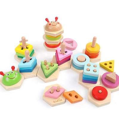 Montessori Wooden Shape Stacking Puzzle