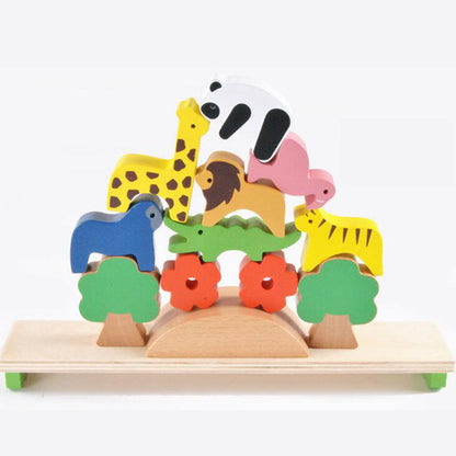 Forest Animals Wooden Balance Beam