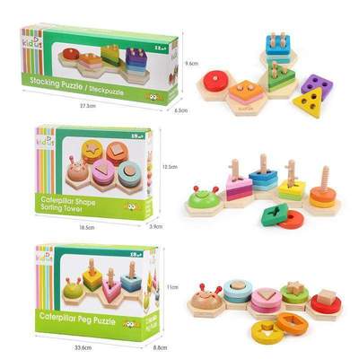 Montessori Wooden Shape Stacking Puzzle