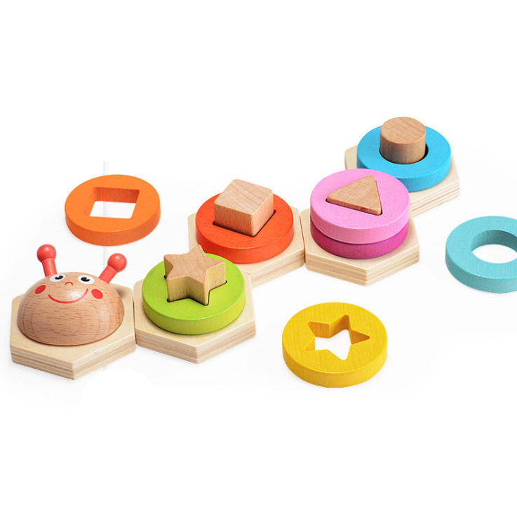 Montessori Wooden Shape Stacking Puzzle