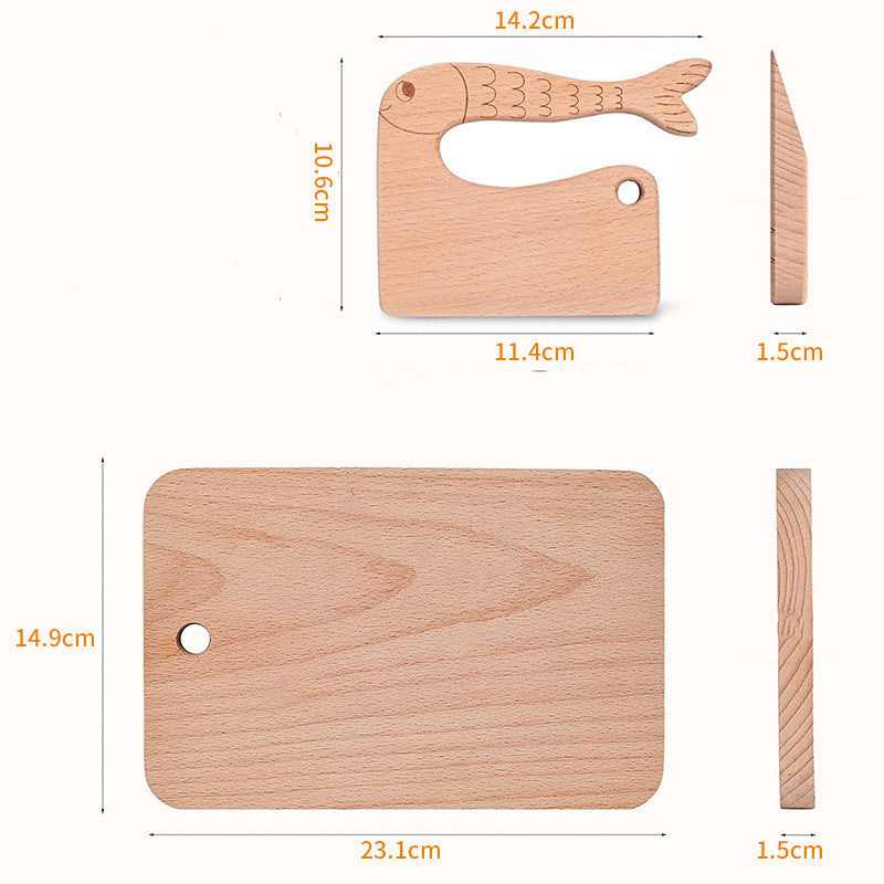 Fishtail Wooden Cutting Knife for Kids