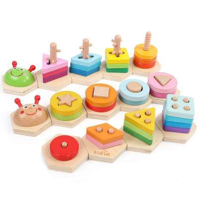 Montessori Wooden Shape Stacking Puzzle