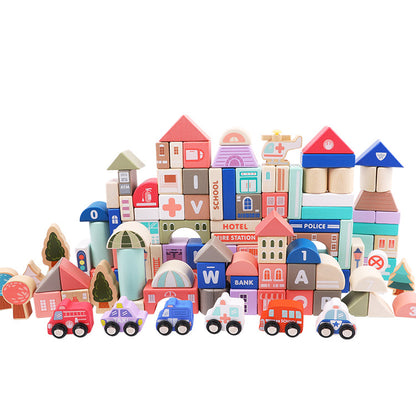 Montessori Wooden Building Blocks Set