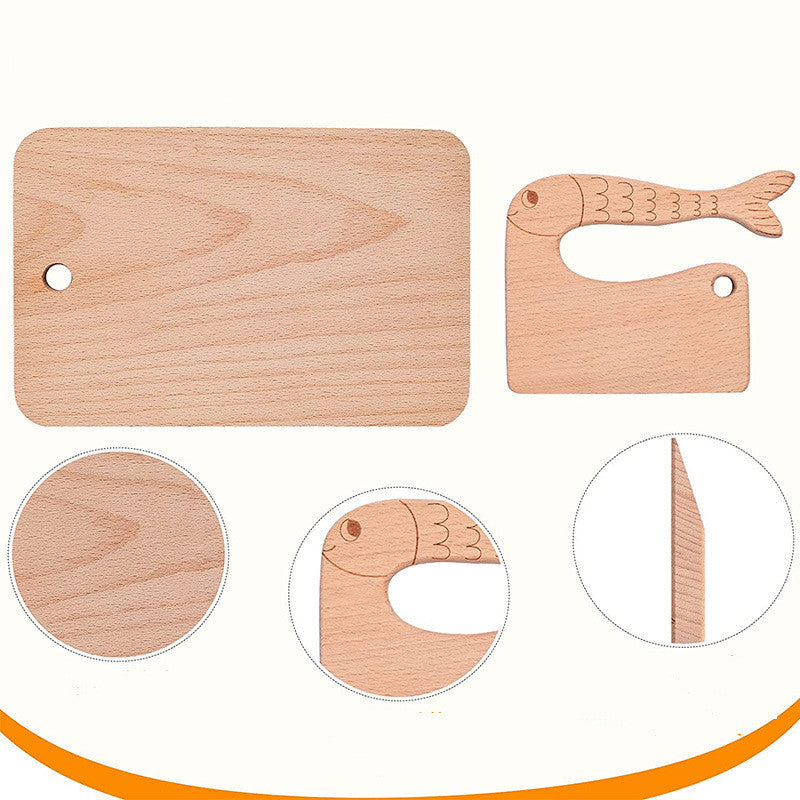 Fishtail Wooden Cutting Knife for Kids