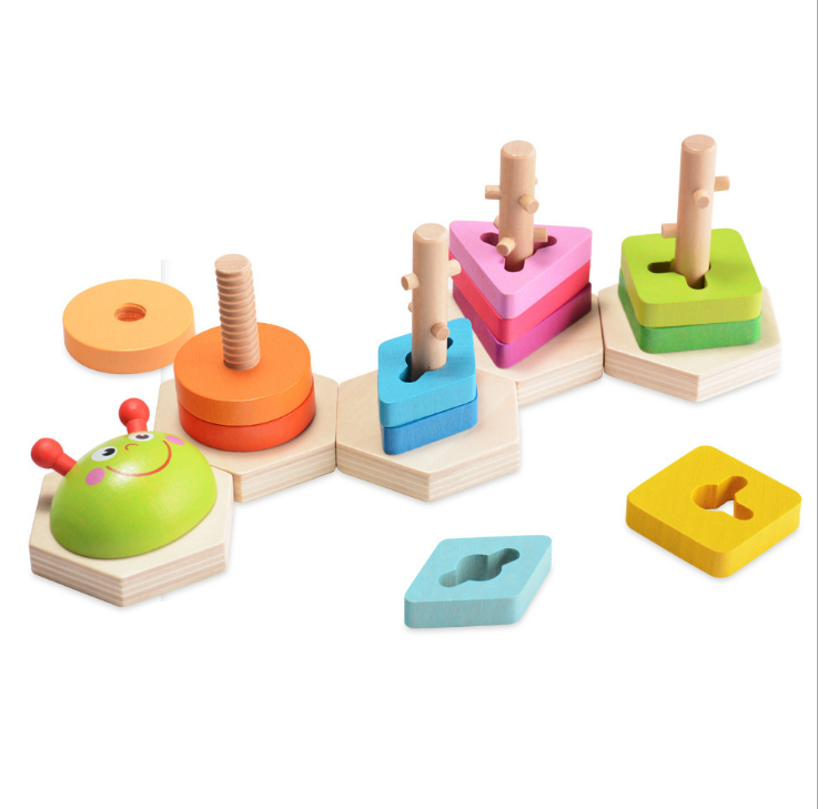 Montessori Wooden Shape Stacking Puzzle